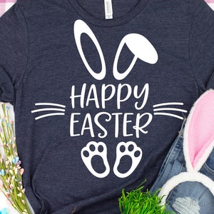 Fröhliche Ostern Besteck-Svg, Osterhasen-Svg, Kinder-Ostern-Svg, Lustiges Ostern-Svg, Kaninchen-Ostern-Shirt, Ostereier-Svg-Schnittdateien für Cricut, Png, Dxf