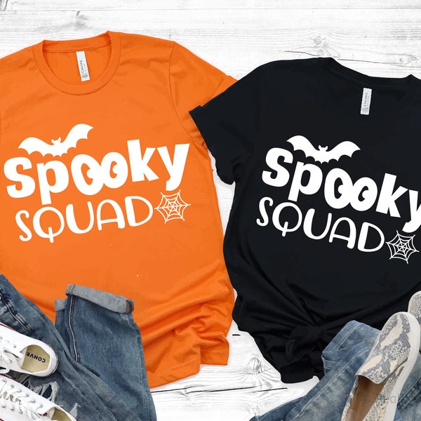 Spooky Squad Svg, Kids Halloween Svg, Halloween Squad, Boy Girl Halloween Costume, Trick or Treat Svg, Funny Shirt Svg for Cricut, Png, Dxf