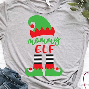 Mami Elf Svg, Navidad Svg, Mama Elf Svg, Elf Familia Svg, Elf Squad Svg, Mamá Elfo, Elfo Camisa Svg, Elfo Sombrero Elfo Pies Svg para Cricut, Png, Dxf