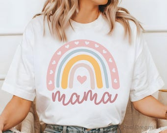 Rainbow Mama Svg, Mama Svg, Mama Boho Rainbow Svg, Pliki Mom Svg, Mom Png, Pliki Mama Svg dla Cricut, Pliki Mama Png