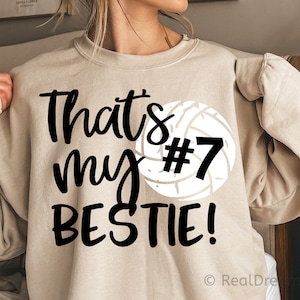 Melhor amiga de vôlei SVG, Essa é minha melhor amiga SVG, Camisa de vôlei personalizada, Amigo maior fã, Arquivo SVG de torcida para Cricut, PNG, DXF
