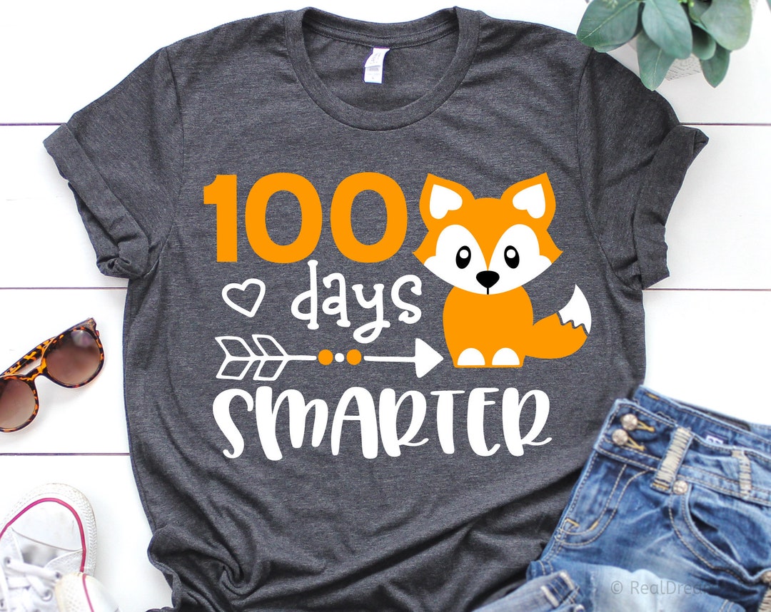 100 Days Smarter Svg, 100 Days of School Shirt Svg, Kids 100th Day of ...