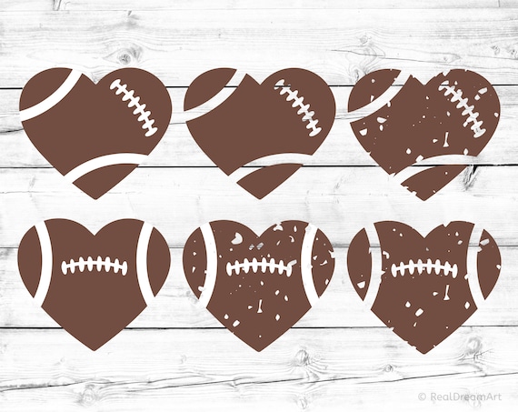 Football Heart Svg Bundle Football Svg Football Heart Bundle | Etsy