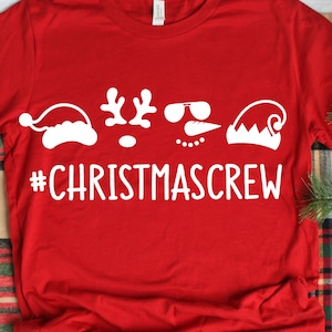 Christmas Crew Svg, Christmas Svg, Funny Santa Squad, Kids Christmas Svg, Elf, Reindeer, Snowman, Christmas Shirt Svg for Cricut, Png, Dxf