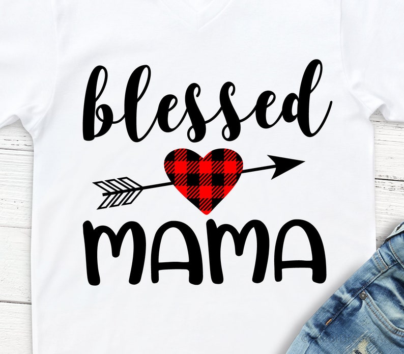 Download Blessed Mama Svg Mommy Valentines Day Kids Svg Boy | Etsy