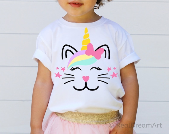 Unicorn Kitty Caticorn Face Kitten Tshirt | Cat Girls Gifts Unicorn Kitty Caticorn Face Kitten Tshirt | Cat Girls Gifts