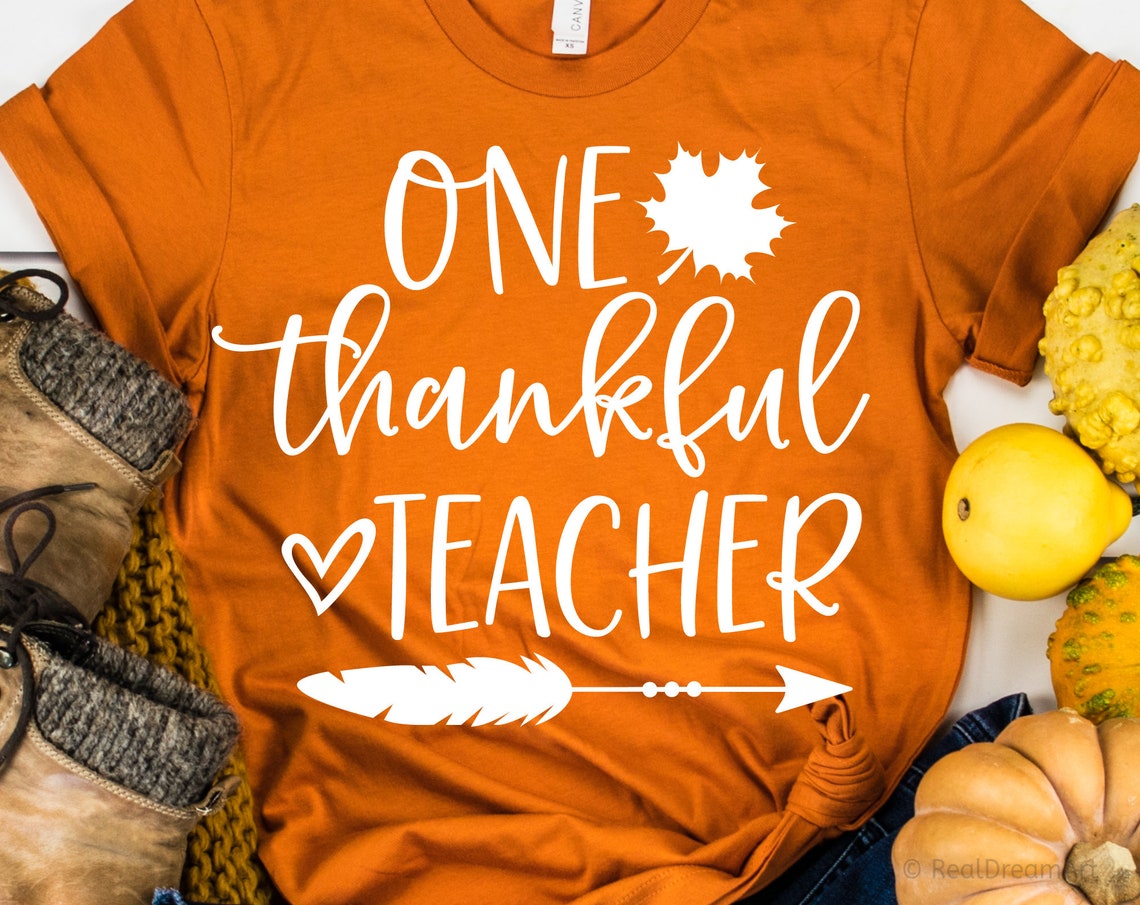 Teacher Thanksgiving Svg One Thankful Teacher Svg - Etsy