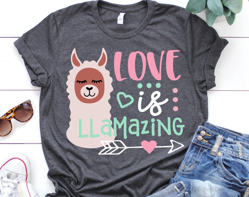 Download Girl Valentines Day Svg Llama Svg Funny Valentines Svg | Etsy