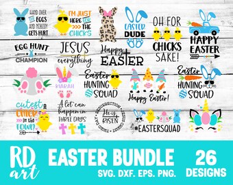 Easter Svg Bundle, Happy Easter Svg, Easter Kids Svg, Bunny Svg, Easter Gnomes Svg, Egg Hunt Svg, Easter Eggs Svg, Cut Files for Cricut, Dxf
