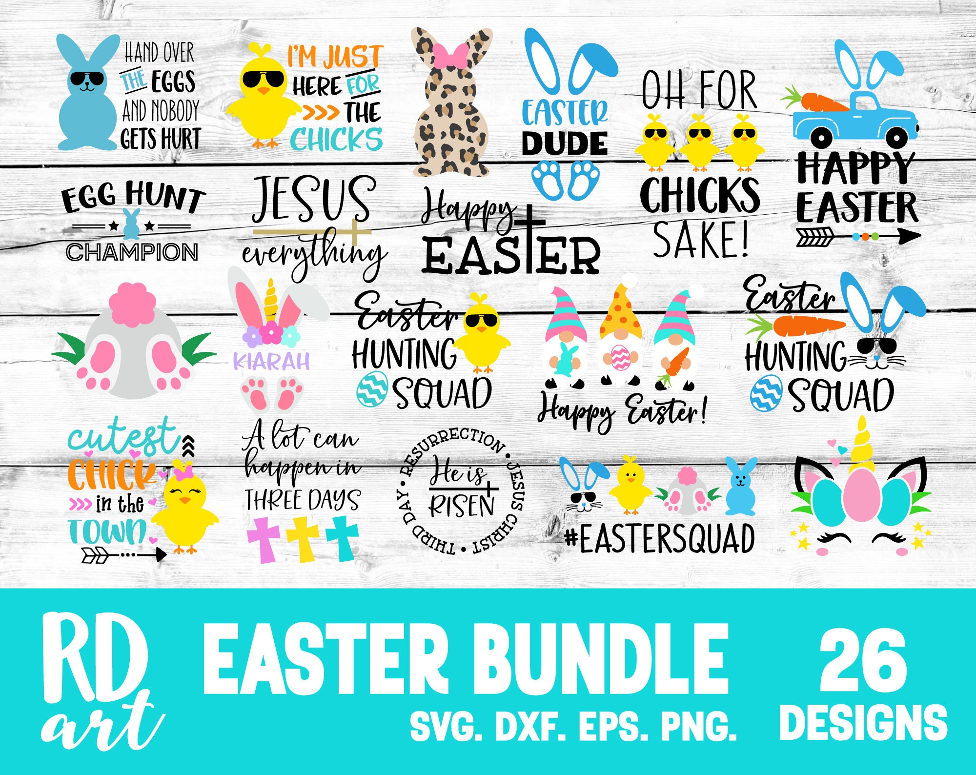 Instant Download Cricut files,Clip Art Digital Files,Svg,Png,Eps,Dxf Bundle Happy Easter svg,Easter Svg,Bunny Svg