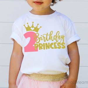 Zweiter Geburtstag Prinzessin svg, 2. Geburtstags-Svg, Prinzessin svg, Baby-Geburtstagsparty, Krone-Svg, Geburtstags-Shirt-Svg-Schnittdateien für Cricut