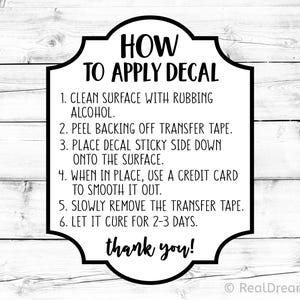 Apply Decal Svg How to Apply Decal Svg Decal Application Instructions Svg HTV Svg Instruction Card Svg Care Card Svg for Cricut & Silhouette