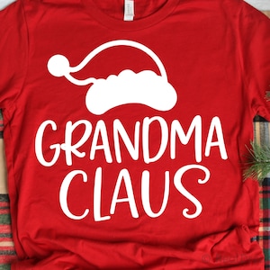 Oma Weihnachts-Svg, Oma Claus-Svg, Weihnachts-Svg, Weihnachtsmütze, Weihnachts-Shirt-Svg, Großmutter-Svg-Schnittdateien für Cricut, Png, Dxf