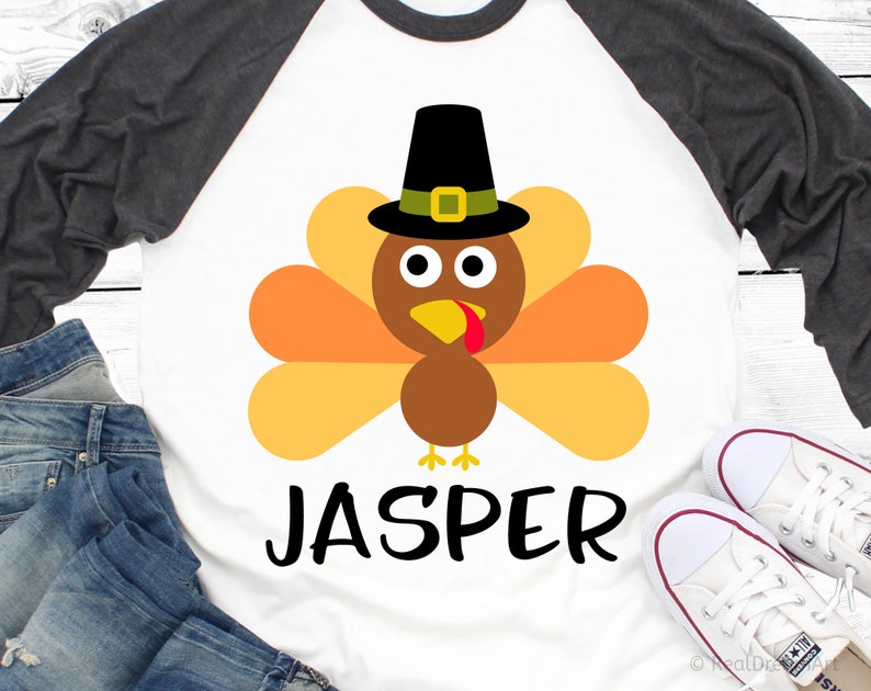 Download Boy Thanksgiving Svg Turkey Monogram Svg Boy Turkey with Hat | Etsy