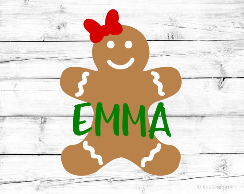 Download Gingerbread Girl Svg Cut File Christmas Monogram Svg Ginger | Etsy