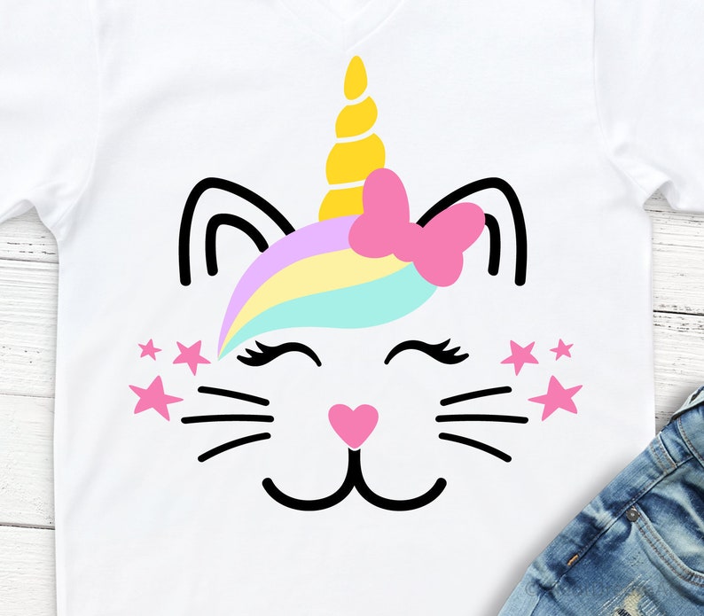 Cat Unicorn Svg Unicorn Face Svg Cute Unicorn Head Svg | Etsy