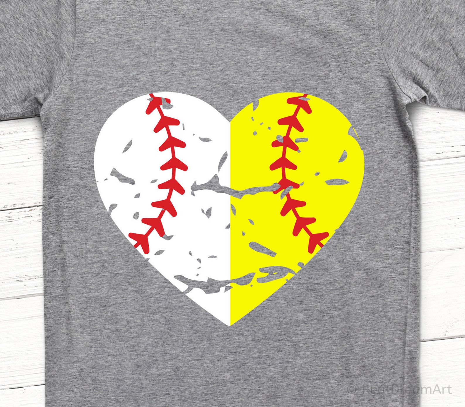 Split Half Baseball Softball Heart Svg Grunge Baseball Ball Etsy