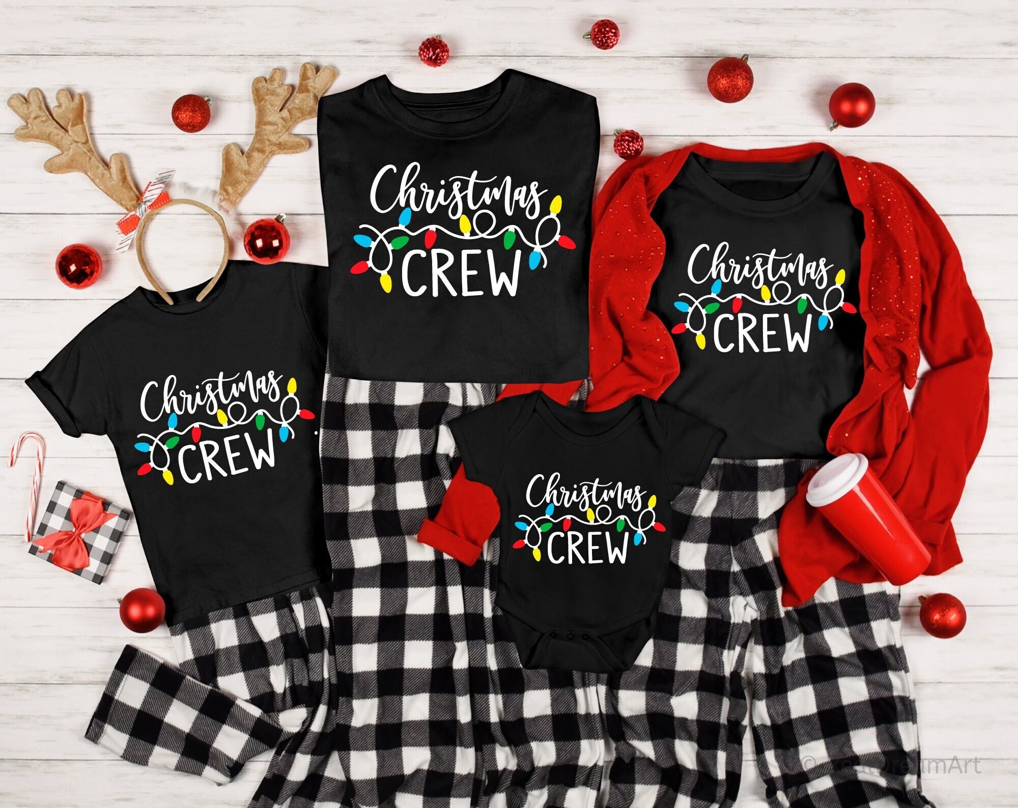Christmas Crew Svg, Christmas Lights Svg, Merry Christmas Svg, Kids, Funny Christmas Shirt, Merry & Bright Svg Files for Cricut, Png, Dxf