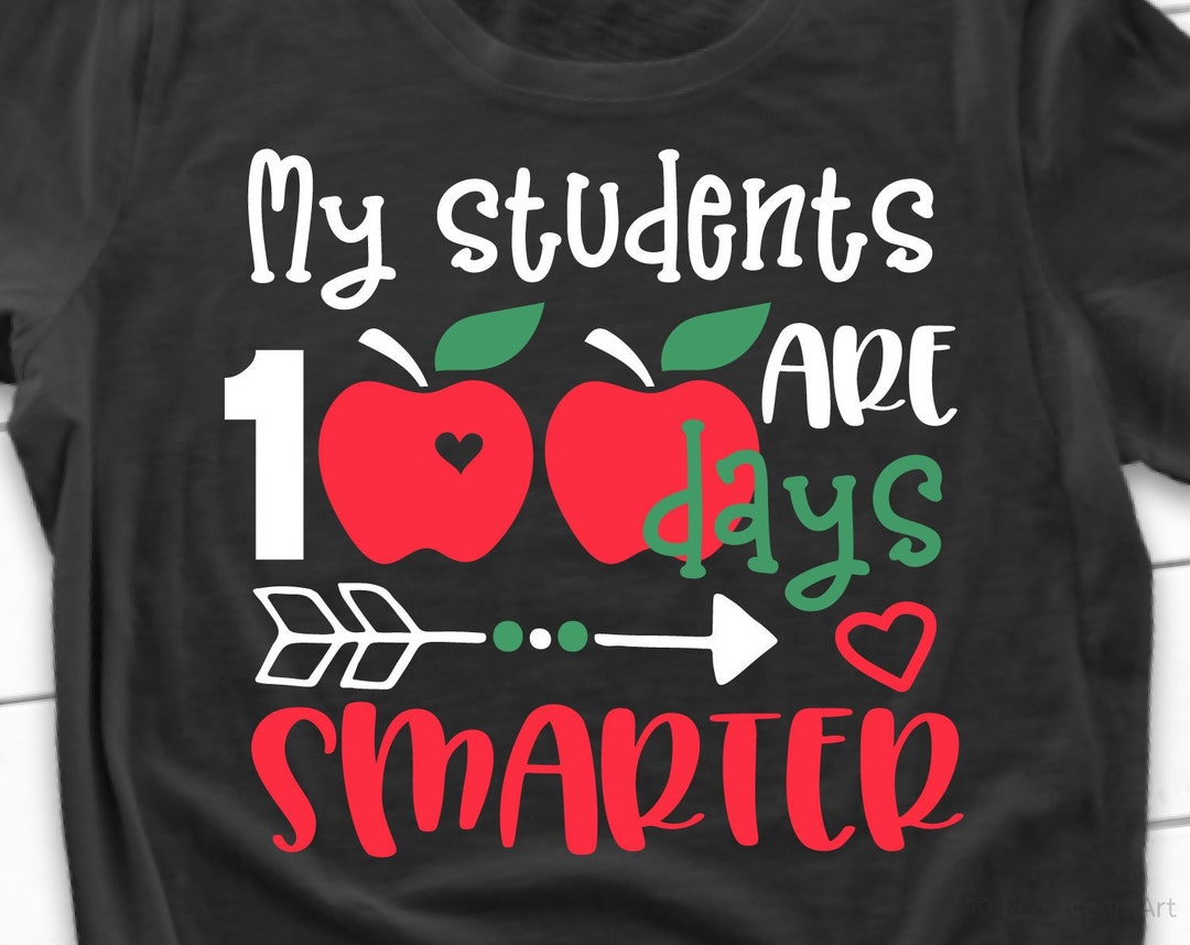 Teacher 100 Days of School Svg, My Students Are 100 Days Smarter ...