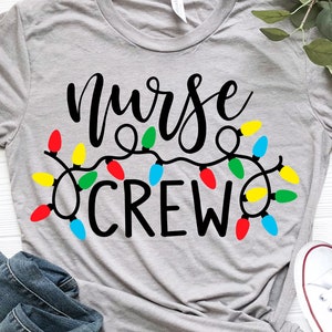 Nurse Crew Christmas Svg, Christmas Lights Svg, Nurse Christmas Svg, Hospital Doctor Svg Funny Christmas Shirt Svg File for Cricut, Png, Dxf