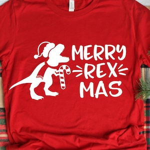 Merry Rex Mas Svg, Christmas Svg, Santa Dinosaur Svg, T-Rex Svg, Boy Shirt Svg, Kids Svg, Christmas Shirt Svg Arquivos para Cricut, Png, Dxf