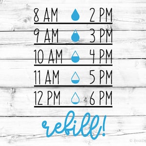Water Tracker Svg Water Bottle Sticker Svg Water Tracker Decal Svg Water Bottle Png Workout Fitness Svg Files for Cricut Silhouette Cut File