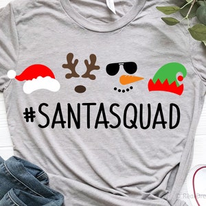Squadra di Babbo Natale Svg, Natale Svg, Natale per bambini Svg, Elfo, Cappello di Babbo Natale Svg, Renna Svg, Pupazzo di neve Svg, Maglietta di Natale Svg per Cricut, Png, Dxf
