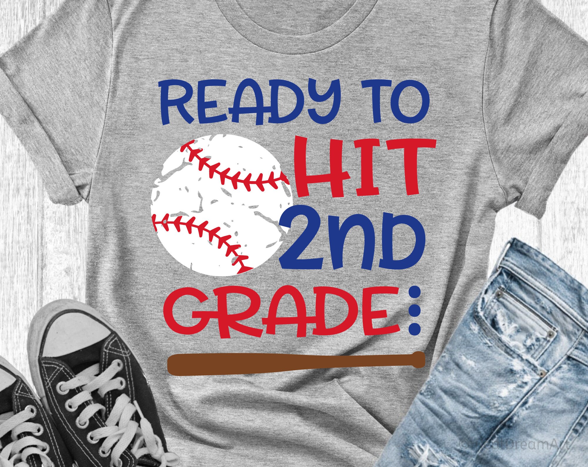 Ready to Hit 2nd Grade Svg, Boy Second Grade, Back to School Svg, Baby ...
