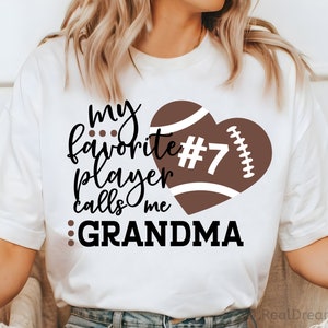 Mon joueur préféré m'appelle grand-mère Svg, Svg football, maillot de grand-mère de football personnalisé, Svg de maillot de football, plus grand fan, fichier pour Cricut