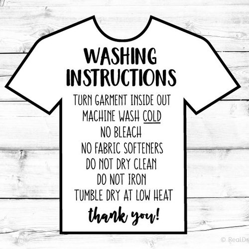 Washing Instructions Svg Care Instructions Card Svg Shirt Care - Etsy