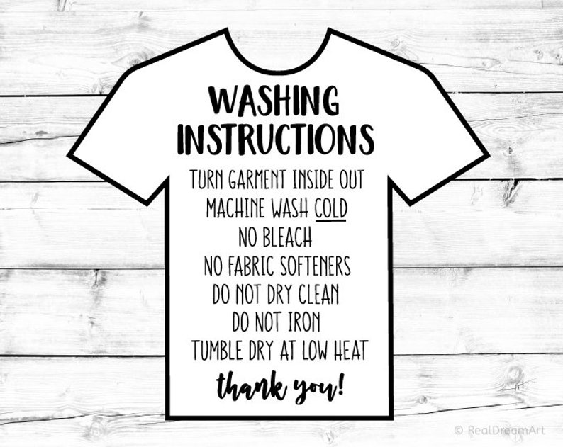 Download Washing Instructions Svg Care Instructions Card Svg Shirt Care | Etsy