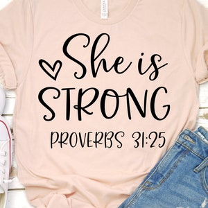 She is Strong Svg Bible Quotes Svg Scripture Svg Christian - Etsy