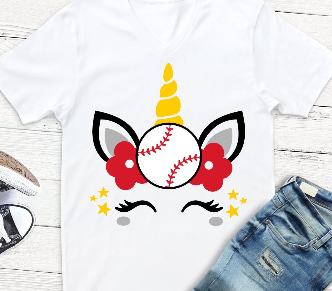 Baseball Unicorn Svg Baseball Svg Unicorn Face Svg Girl Etsy