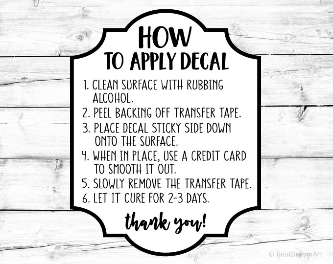 How To Apply Vinyl Decal Printable Instructions : Decal application