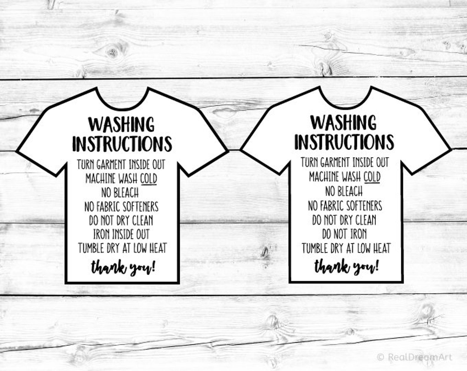 Washing Instructions Svg Bundle Care Instructions Card Svg Etsy