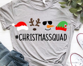 Julsquad Svg, Julsvg, Tomtensvg, Barnjulsvg, Alv, Ren, Snögubbe Svg, Jultröja Svg för Cricut, Png, Dxf