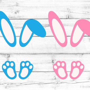 Osterhasen-Svg, Jungen-Häschen-Svg, Mädchen-Häschen-Svg, Kinder-Ostern-Svg, fröhliche Ostern-Svg, Kaninchen-Svg, Hasenohren, Hasenfüße-Svg-Datei für Cricut