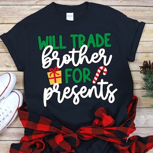 Cambiará a hermano por regalos svg, equipo de Navidad, Navidad svg, Santa Squad, niños Navidad svg, hermano svg, Navidad svg para Cricut