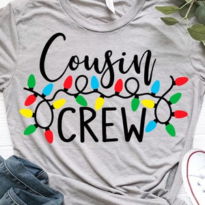 Christmas Cousin Crew Svg, Christmas Lights Svg, Christmas Cousins Siblings Svg, Crianças Engraçadas, Family Squad Svg Arquivos de Corte para Cricut, Png, Dxf