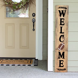 Welcome Porch Sign Svg, Football Svg, Vertical Sign Svg, Hello Fall, Welcome to our Home, Pumpkin Patch Svg Cut Files for Cricut, Png, Dxf