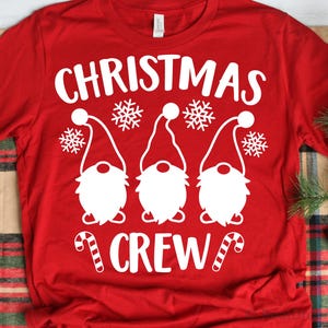 Christmas Crew Svg, Gnomi di Natale Svg, Natale Svg, Squadra di Babbo Natale divertente, Natale per bambini Svg, Gnomi carini Svg, Maglietta di Natale Svg, Png