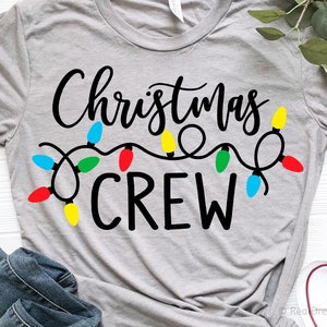 Christmas Crew svg, Weihnachtslichter svg, Frohe Weihnacht-Svg, Kinder, lustiges Weihnachts-Shirt, frohe & helle Art-Svg-Dateien für Cricut, Png, Dxf