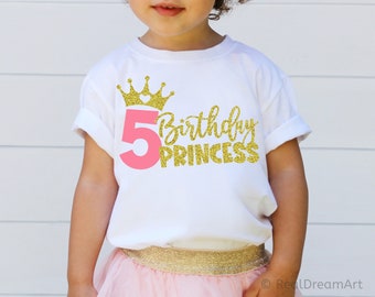 Fünfter Geburtstag Prinzessin geschnitten Dateien für Cricut