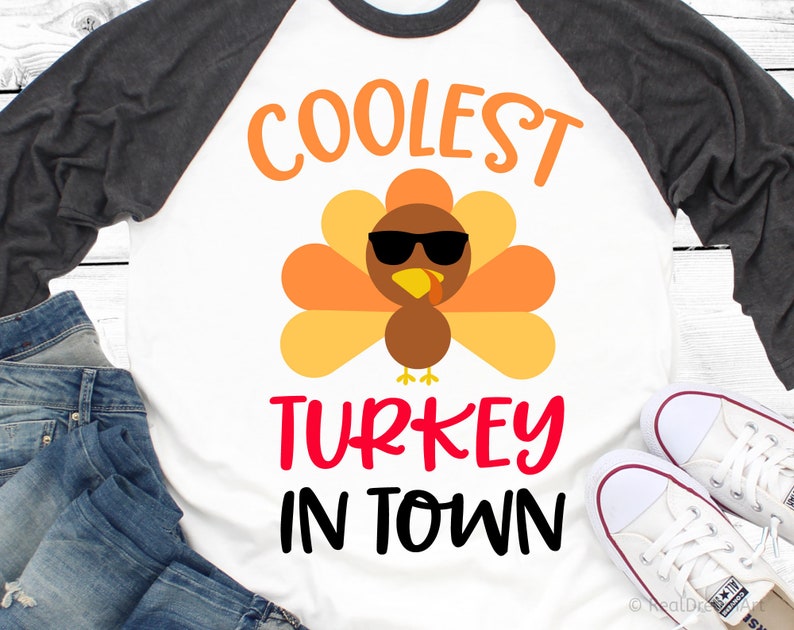 Download Coolest Turkey in Town Svg Boy Thanksgiving Svg Cute Turkey | Etsy