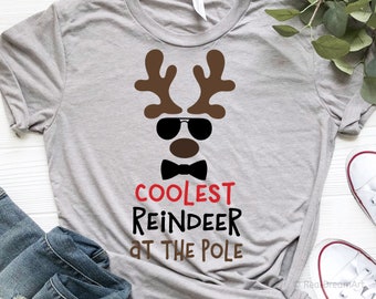 Junge Reindeer Svg, junge Weihnachten Svg, coolste Reder am Pol, Kleinkind Svg, süße Kinder Svg, Weihnachten Shirt Svg-Datei für Cricut, Png, Dxf