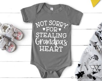 Not Sorry For Stealing Grandpa's Heart Svg, Grandpa Svg, Grandpa Shirt, Grandfather Svg, Fathers Day Svg Cut Files for Cricut, Png, Dxf