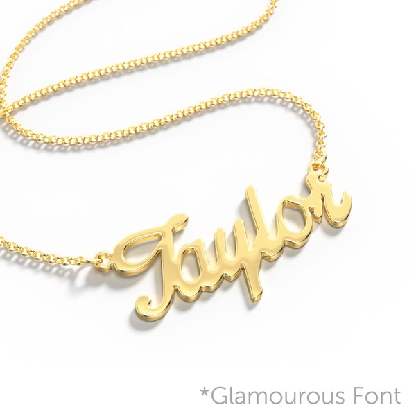 10K & 14K Solid Gold (Never Plated!) Personalized Name Necklace