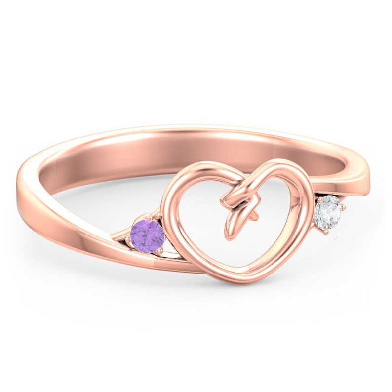 Solid Gold Pinky Promise Ring With Personalized Birthstones Etsy