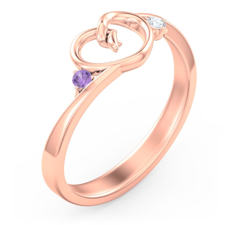 Solid Gold Pinky Promise Ring With Personalized Birthstones Etsy