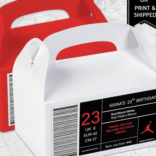 Air Jordan Favor Bags Gable Box Jordan Birthday Jordan Etsy